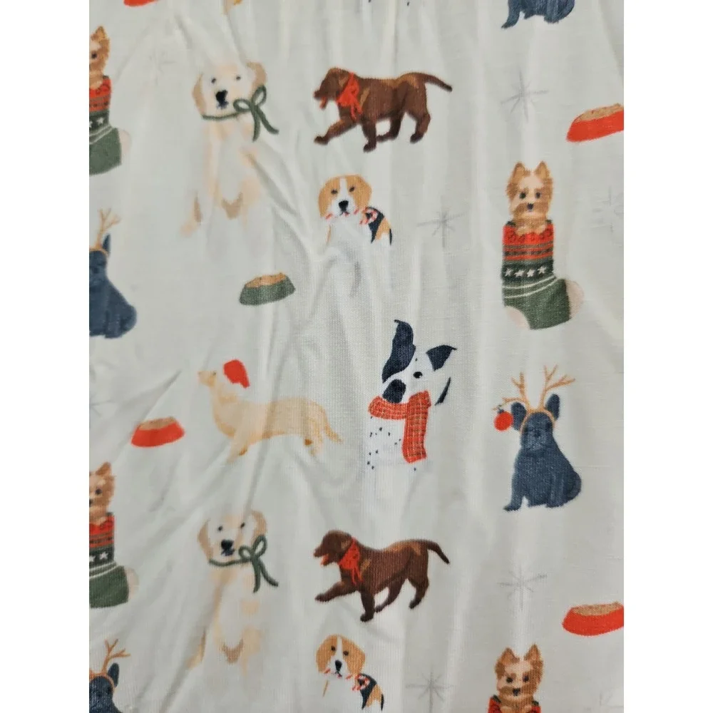 Tullabee Puppy Frenchie Dogs Christmas Stockings  Baby Sleeper Romper 6-9 Months
